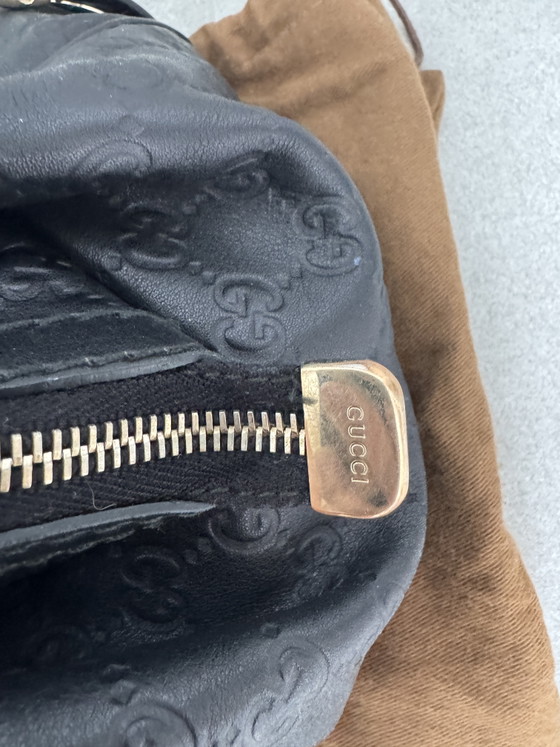 Image 1 of Gucci Guccissima Leather Boston Bag Black 