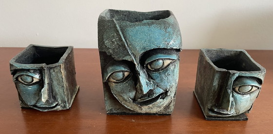 Image 1 of Jaroslav Safr - Tre teste o volti scultorei in ceramica artistica