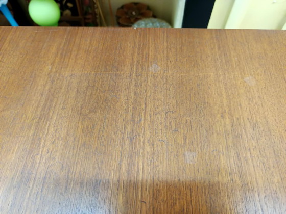 Image 1 of Teakhouten en leren dressoir van Malora, 1955