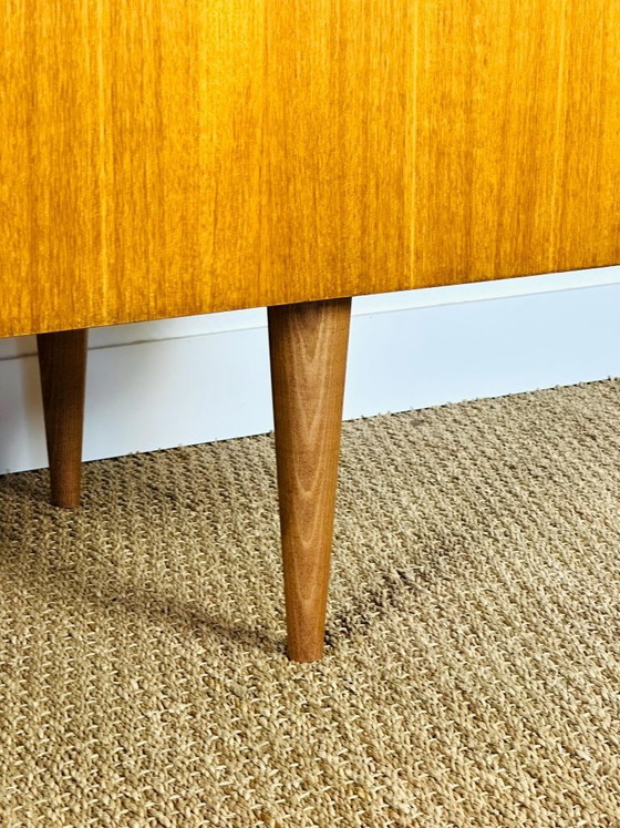 Image 1 of Scandinavian teak sideboard with four doors and tapered legs, 1960