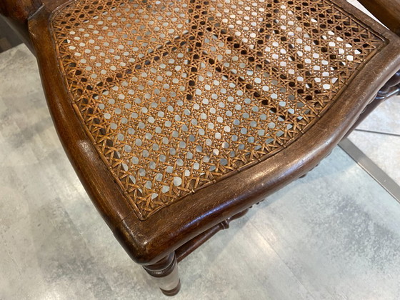 Image 1 of Coppia N2 di sedie antiche in canna e legno del 1900