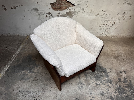 Image 1 of Vintage brutalistische fauteuil bouclé