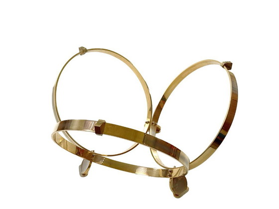 Image 1 of Knut Hesterberg Round Coffee Table in Brass with Smoked Glass