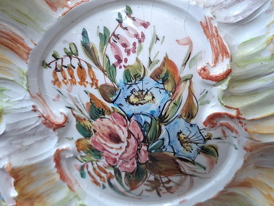 Image 1 of Magnificent Art Mirror in Polychrome Ceramic – Maria Pegoraro for Riccardo Capuzzo Bassano – 1950