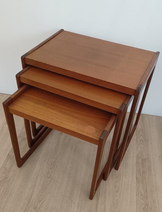 Image 1 of Opal Set Of Three Nest Tables In Walnut