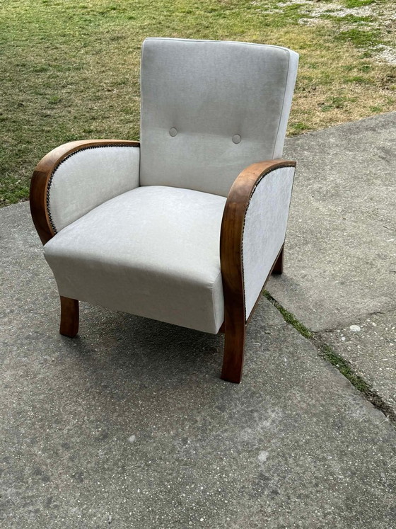 Vintage Art Deco Hungarian Armchair, 1930s – Wood (photo 5 of 8)
