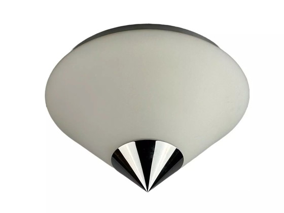 Image 1 of 60s 70s ceiling lamp wall lamp by Limburg Leuchten Germany glass chrome