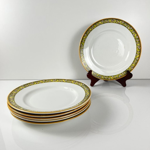 Satz von 6 eisernen Erdtellern "Yvonne", Orchies, Anfang 20.