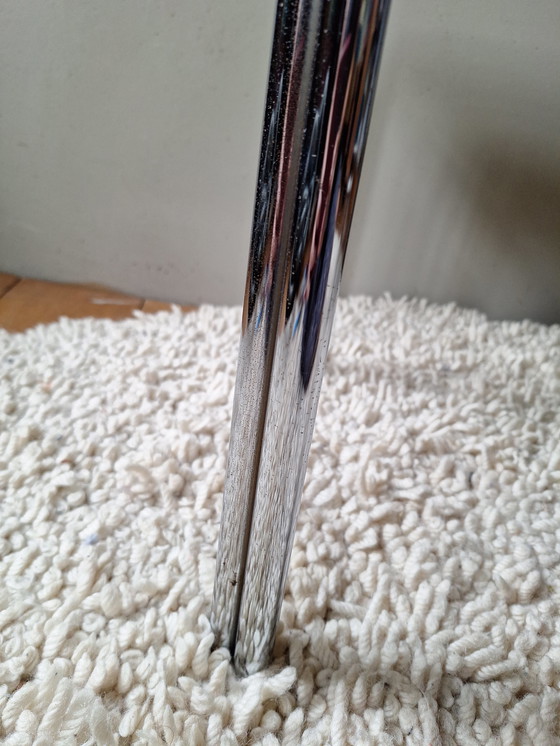 Image 1 of Midcentury side table black, tubular steel frame
