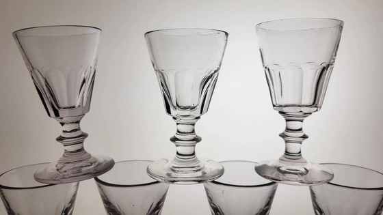 9 Wein Gläser im Caton / Baccarat Stil aus dem 19. Jahrhundert – Gläser & Karaffe, Crystal, Glass (photo 5 of 6)