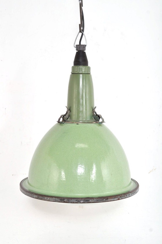 Image 1 of Lampade vintage in smalto con vetro a bulbo