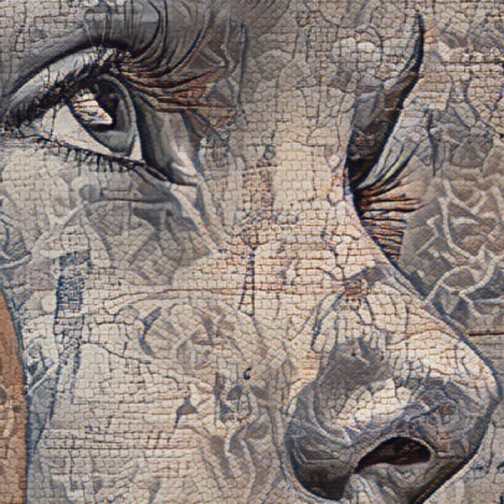 Image 1 of L'Enfant en moi - 2024 - Style fresque patrimoniale - Marion van den Ende - Hahnemuehle sur Dibond - 100 x 75 cm