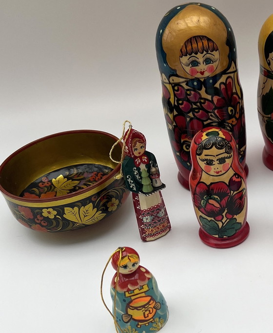 Image 1 of Ampia collezione di bambole matrioska d'epoca – bambole di legno dipinte a mano, circa anni '70/'80