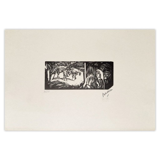 Jules Pascin Houtsnede Filles Et Cavaliers 1960 – lithos zeefdrukken, Paper