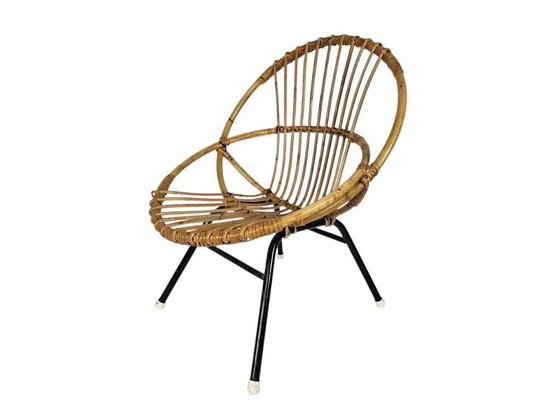 Image 1 of Rohe Noordwolde - modello PE41 - sedia per bambini - Dirk van Sliedregt - rattan - metallo - anni '50