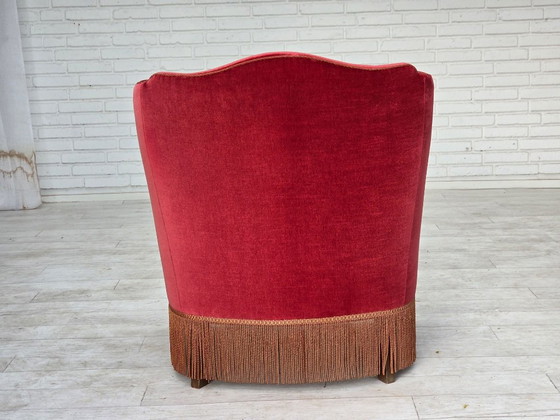 Años 70, Sillón danés, Terciopelo para muebles, Patas de madera de fresno. – Sillones, Velvet, Wood (photo 8 of 21)
