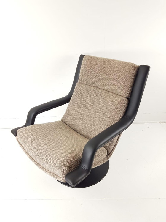 Poltrona girevole Artifort vintage in tessuto Ploeg pelle beige marrone – Poltrone, Wool, Metal (photo 9 of 10)