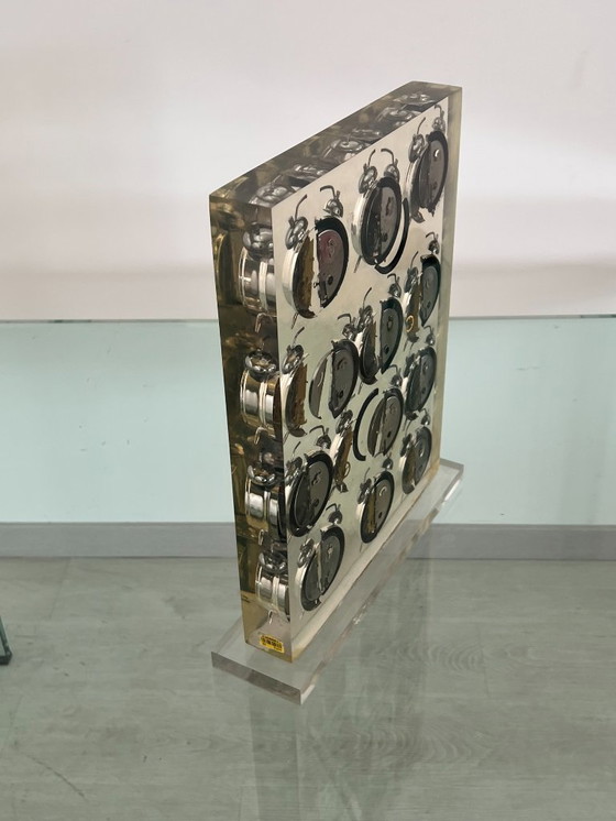 Image 1 of Fenandez ARMAN - Sculpture, Untitled (Alarm Clocks) - 43 cm - Resin - 2000