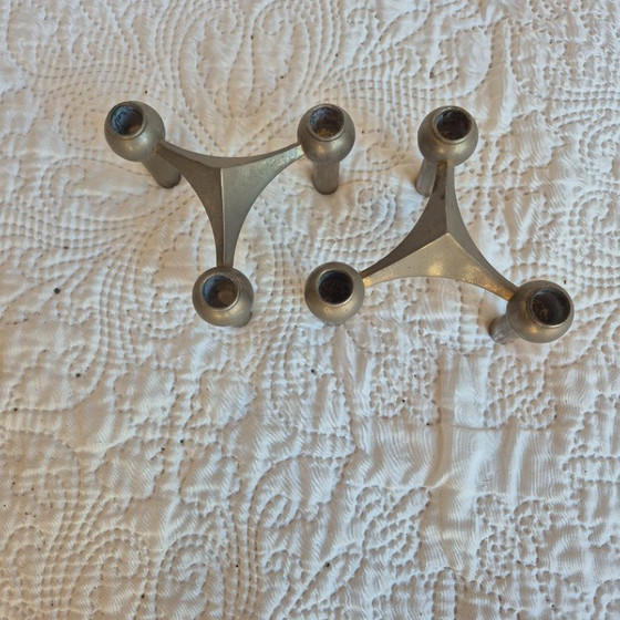 Coppia di portacandele modulari vintage Nagel S22 – Metal (photo 3 of 14)