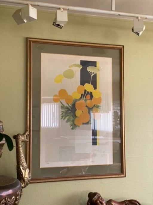 Painting Yellow Dahlias - Cathelin