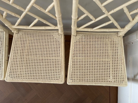 Image 1 of 4 x Faux bamboo stoelen 