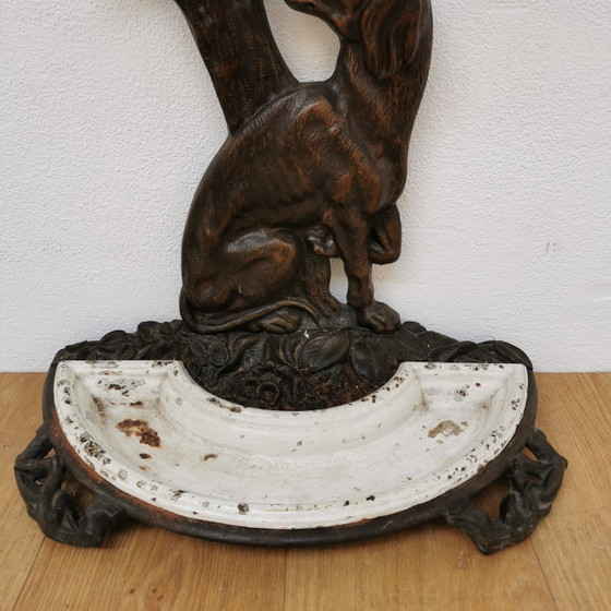 Image 1 of Porte-parapluie vintage en fer forgé émaillé Porte-parapluie français