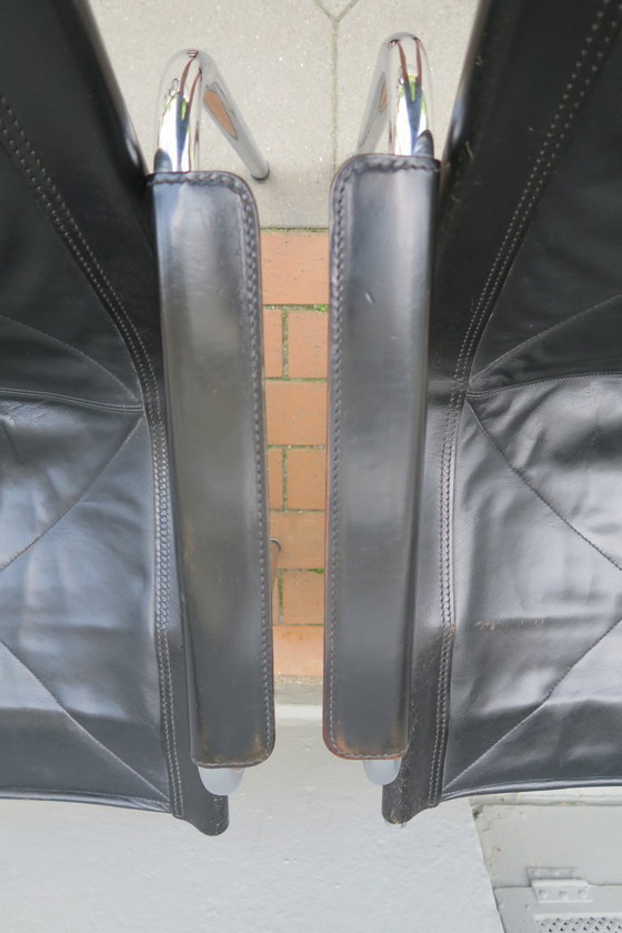 Image 1 of 2 poltrone in pelle di Hans Eichenberger per Strässle anni '80