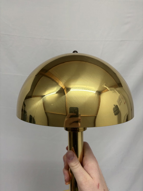 Image 1 of Bellissimo set di lampade a fungo in ottone vintage della WSB Germania