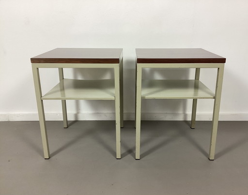 2 vintage modernist side tables sixties