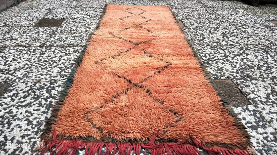 Image 1 of Hand-knotted Berber wool rug 183x63cm