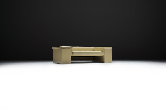 Image 1 of Stunning Brigadier sofa in very rare soft yellow by Cini Boeri for Knoll
