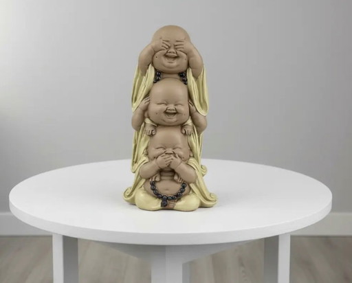 Estatua de 3 Budas sonrientes