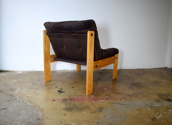 Image 1 of Brutalistische fauteuil uit de jaren 70, vintage koordstoel, ruimtetijdperk