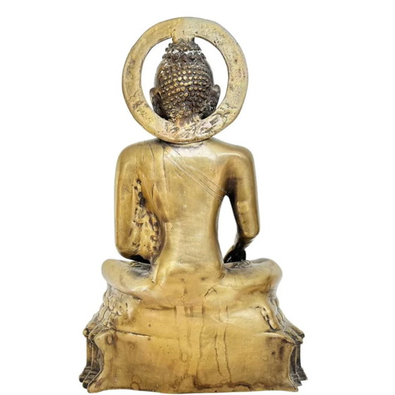 Kaschmir vergoldeter Bronze-Buddha in Bhumisparsha-Mudra – Bildhauerei (photo 4 of 4)