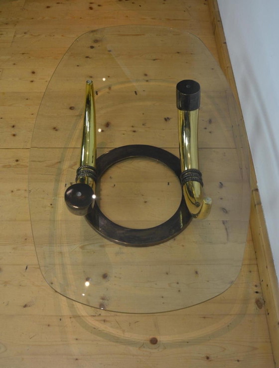 Image 1 of Tavolo da salotto dal design vintage con olifantentanden in bronzo