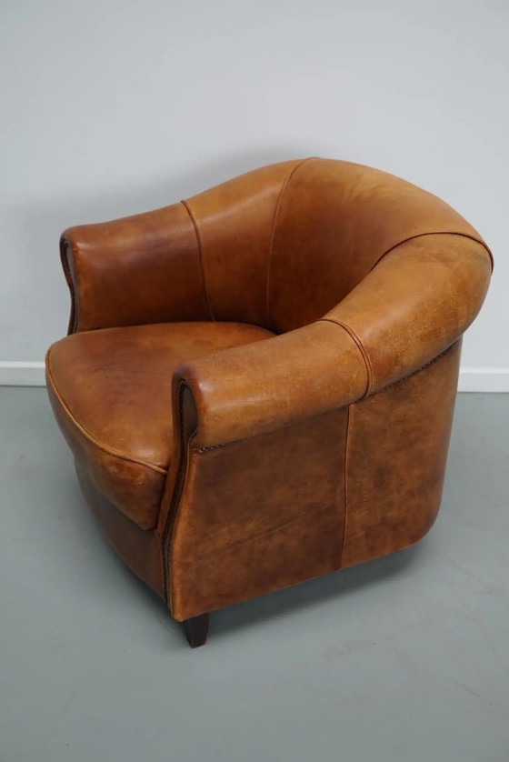 Image 1 of Vintage Nederlandse cognackleurige leren clubfauteuil