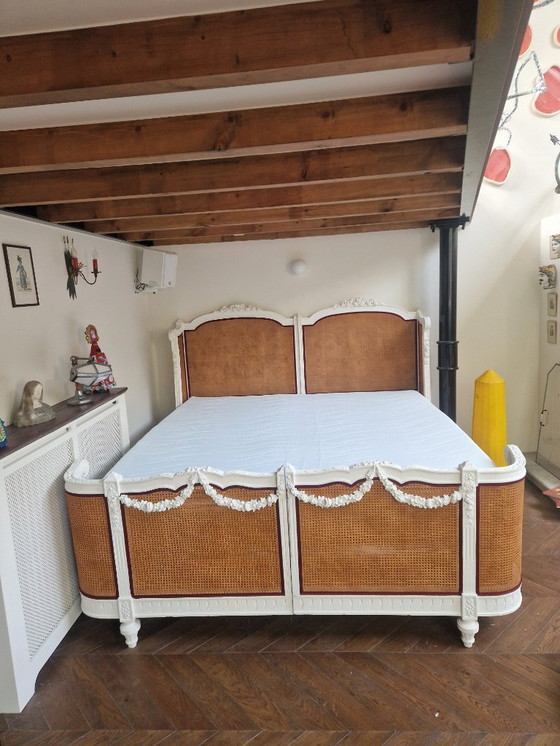Image 1 of Letto matrimoniale in canna in stile Luigi XVI