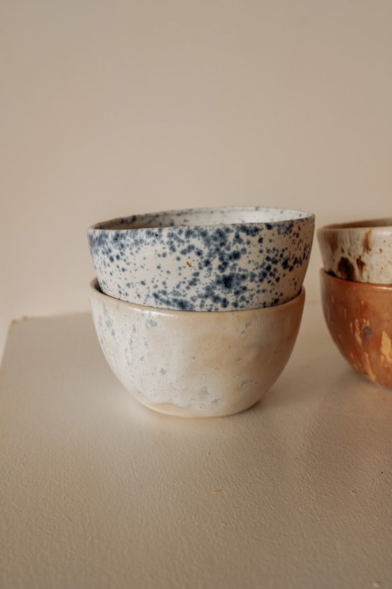 Image 1 of Unique handmade ceramic cappuccino mugs - set of 4