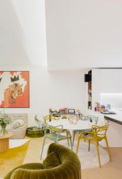 4 x Kartell Masters Stühle (2 x Salbeigrün, 2 x Senfgelb)