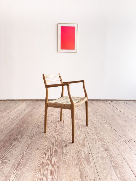 Image 1 of Esszimmerstuhl mit Armlehnen aus Eichenholz, Modell 62 für J.L. Moller