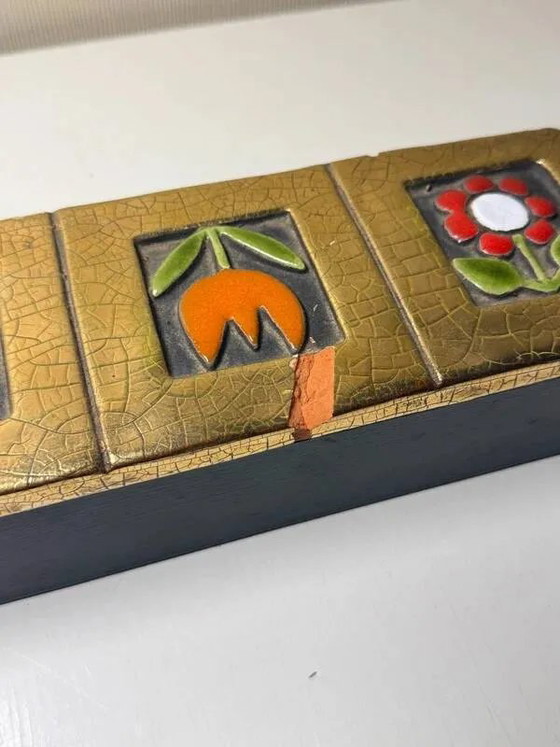 Ceramic box – mithé espelt 1960 – model "three flowers" – Bowls, Porcelain, Wood, Vintage (photo 4 of 6)