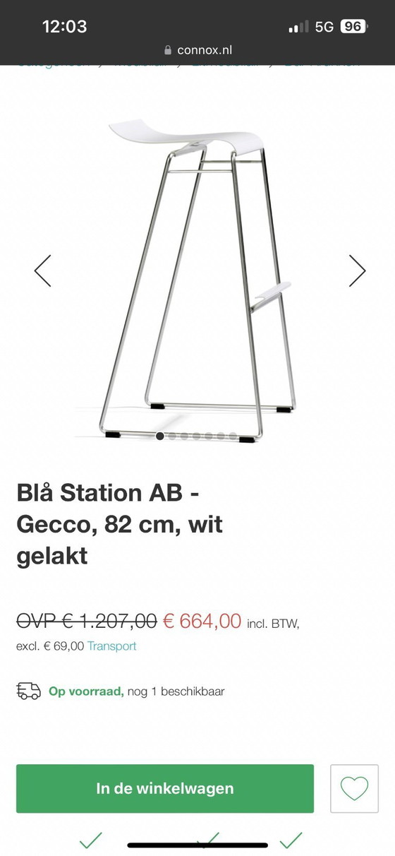 Image 1 of 2 x BlaBla Station Gekko bar stools