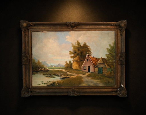 Quiet Village – schilderijen tekeningen, Canvas