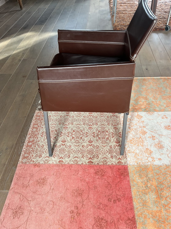 Image 1 of 6 sillas de comedor de diseño KFF, cuero genuino, opción para 2 taburetes de bar adicionales