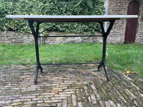 Tuintafel Bistrotafel Met Marmer Frans Antiek Frans – Marble, Wood (photo 16 of 17)