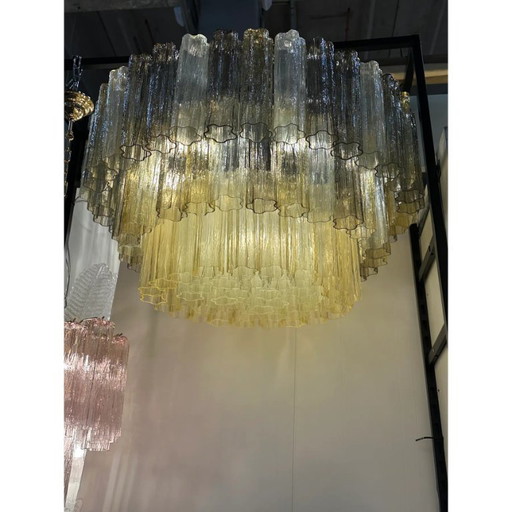 Lampadario Tronchi di lusso in vetro di Murano – Ambra e fumé di Simoeng
