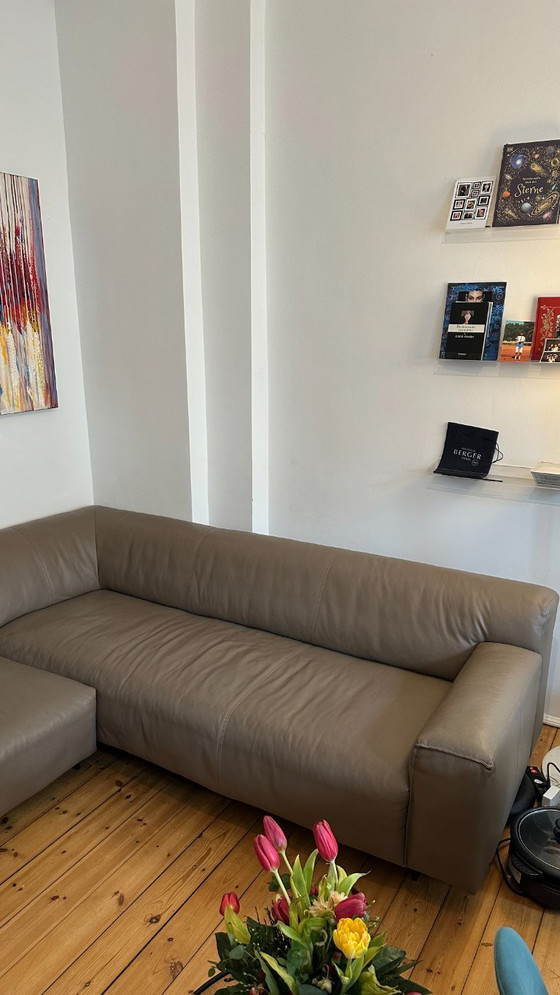 Image 1 of Rolf Benz L-vormige sofa van echt leer – oorspronkelijke prijs meer dan €10.000