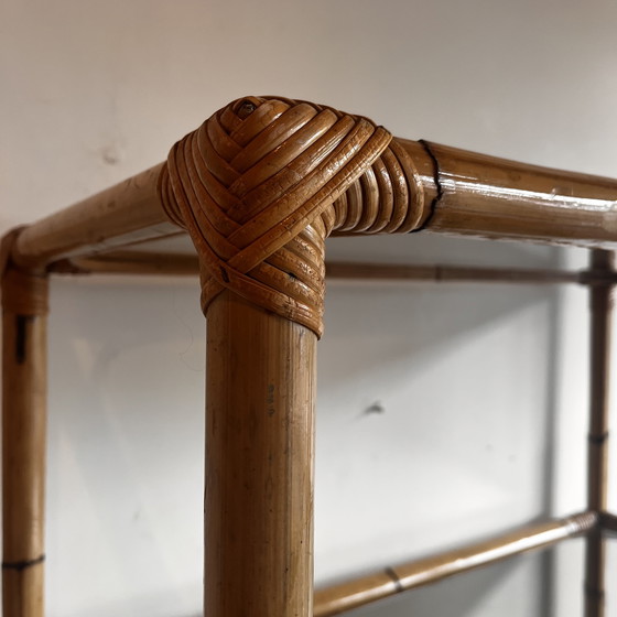 Image 1 of Bücherregal aus Rattan und Bambus, italienisches Design Dal Vera