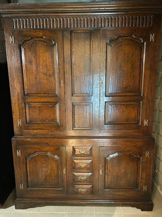 Credenza Antica in Rovere (Buffet À Deux Corps) – Rovere Massiccio – Armadi a muro, Wood, Brass (photo 3 of 6)
