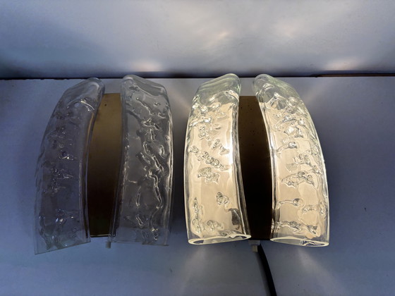 Image 1 of lazen en messing wandlampen van Doria Leuchten, Duitsland, jaren 60, set van 2